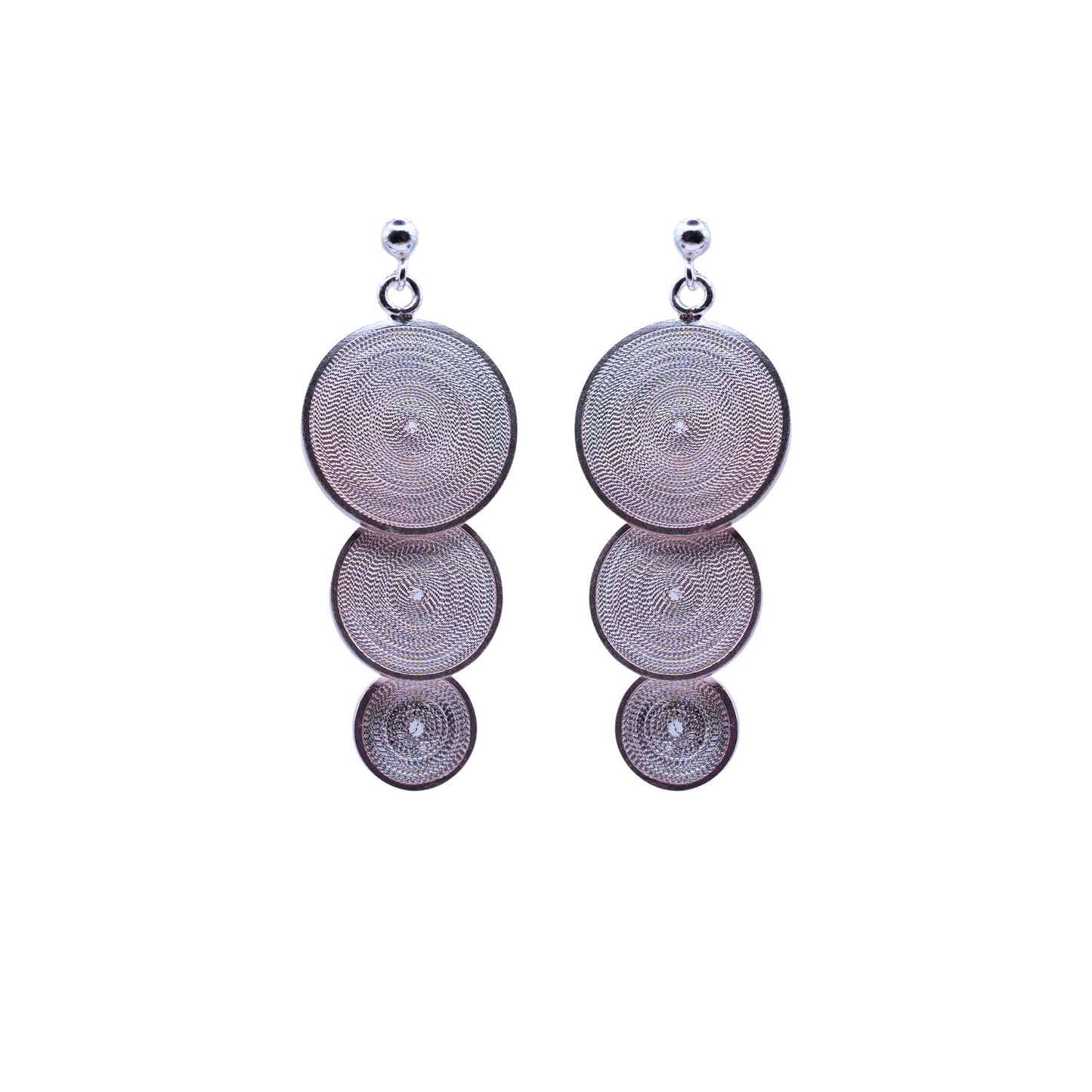 Cosmos dangling Earrings on white background