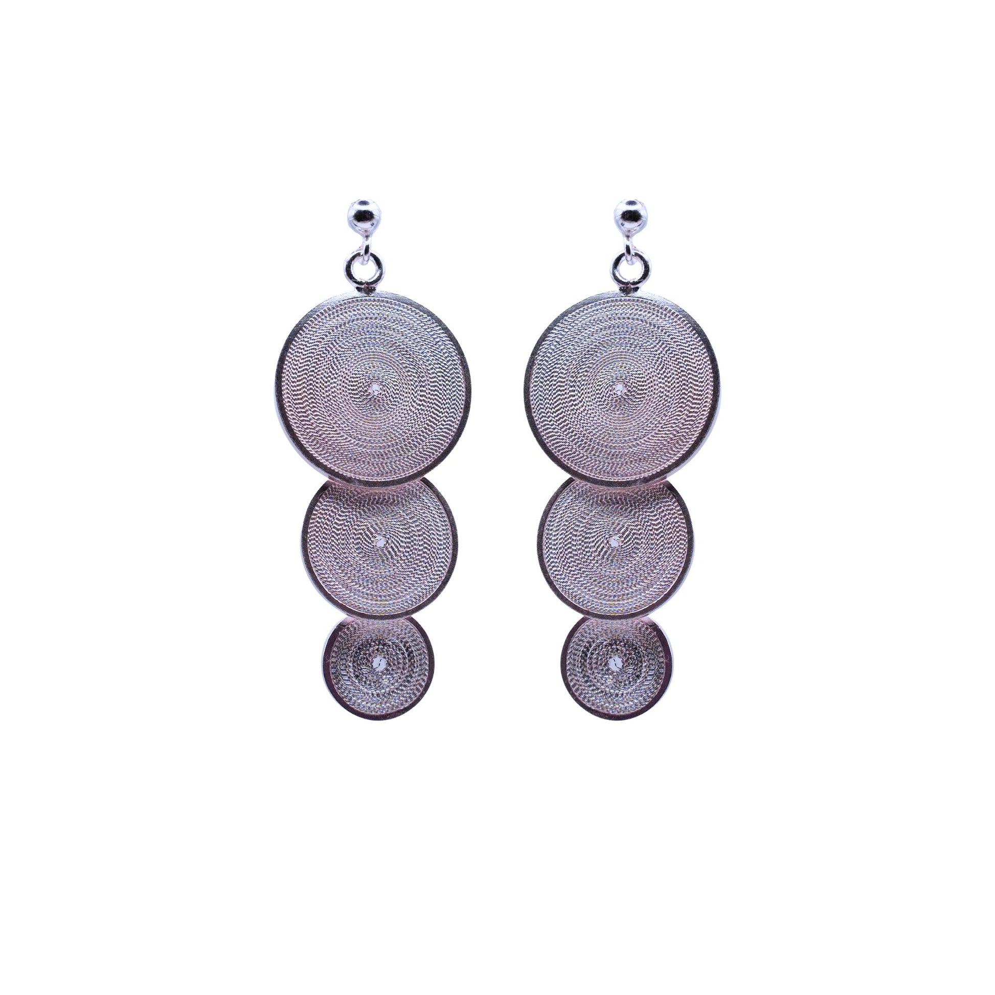 Cosmos dangling Earrings on white background