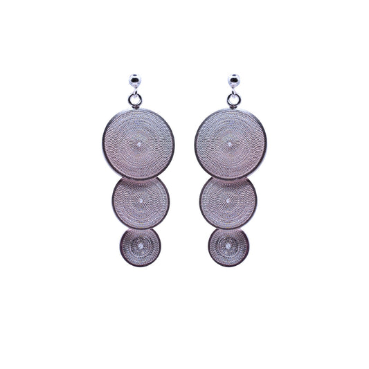 Cosmos dangling Earrings on white background