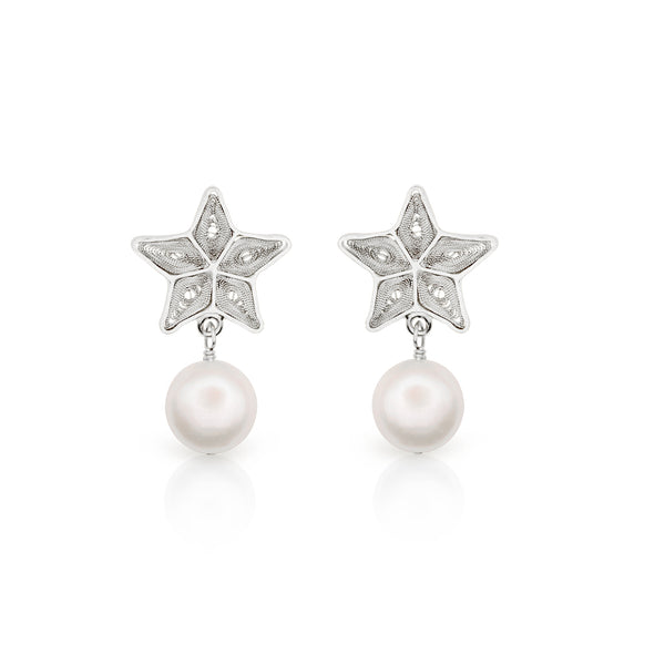 SEASTARANDPEARLEARRINGSSILVER_