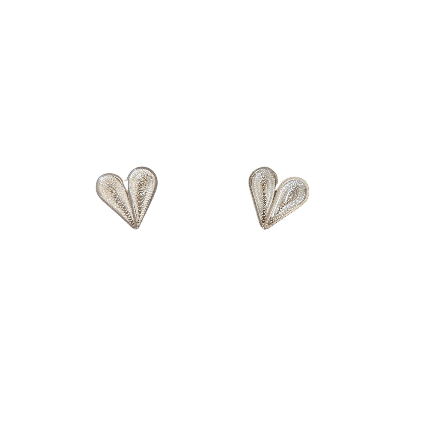 Heart-shaped earrings on a white background